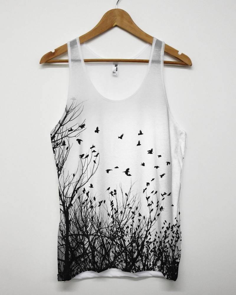 Birds All Over Vest Tank Top American Apparel Printed Graphic Tumblr Man Woman