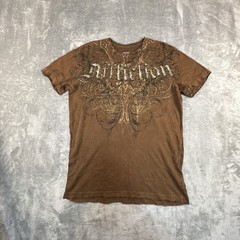 Affliction Shirt Mens M Angel Wing Eagle Skull Biker Graphic Tee