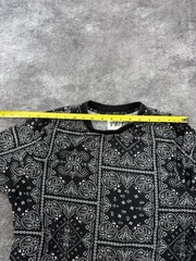 Street Vibes Black & White Short Sleeve Paisley Print Shirt Mens Large Bandana