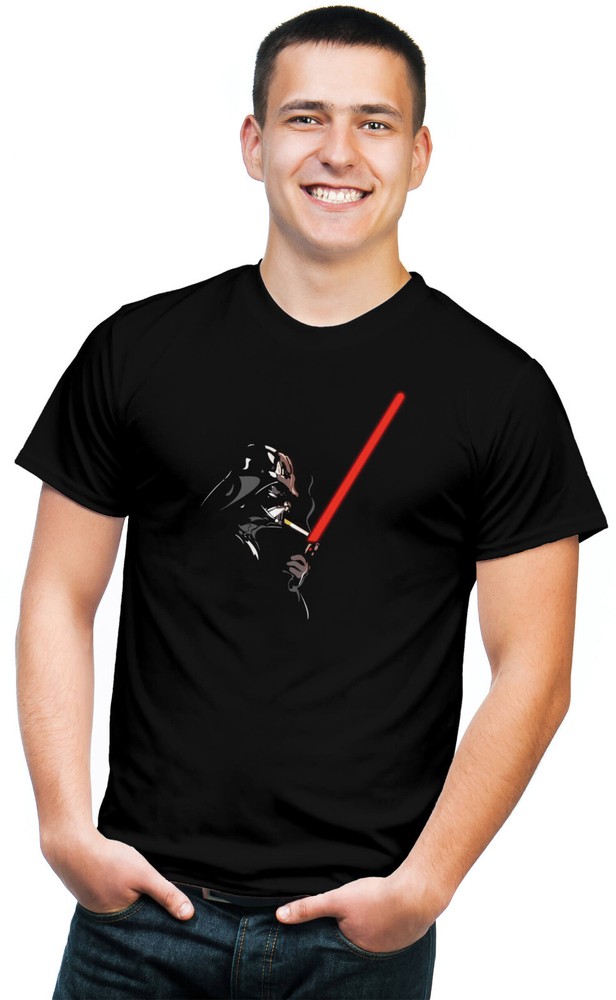 BSW Men’s Darth Vader Lighting Cigarette Lightsaber Badass Star Shirt