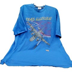 VS 32 Maulers Plane Tee Shirt Size XXL Blue 1994 Graphics Single Stitch Vintage