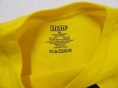 Adult Unisex Yellow XL M&M’s Face Halloween Cosplay Costume T-Shirt