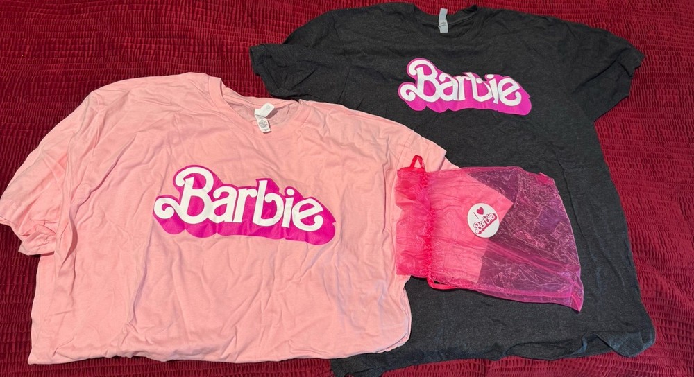 Next Level Unisex T Shirt Set Large And XL promo Movie T Shirt Barbie Doll Lot