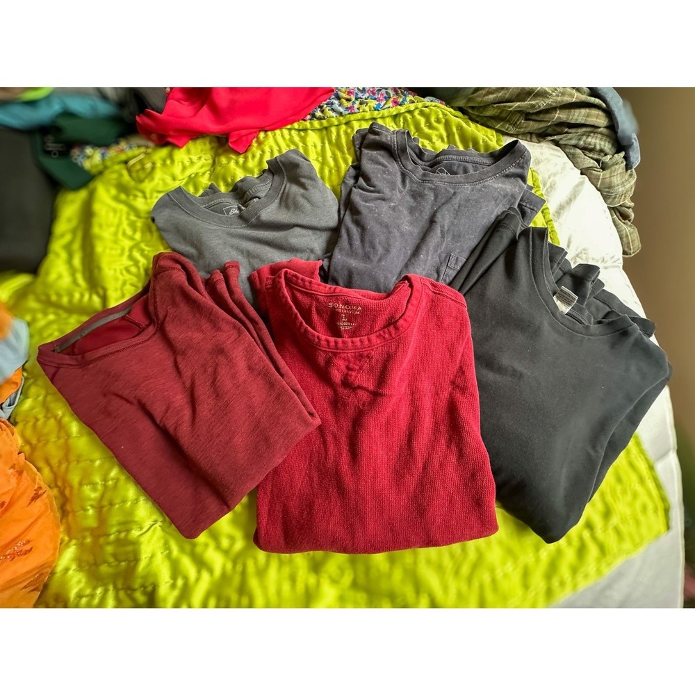 Mens Long Sleeve Casual Tops 5 Total Sz large Various Colors And Brands