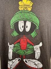 Vintage Marvin The Martian 90’s Looney Tunes Cartoon TV Gray T-Shirt Size Medium