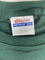 Hanes Heavyweight 50/50 Blank T Shirt NOS Dark Green Size Small Vintage