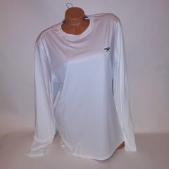 Speedo T Shirt Mens Medium Solid White Quick Dry UPF 50+ Long Sleeve Athletic