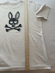 Psycho Bunny Men’s Graphic Logo Skull T-Shirt Crew Neck Cotton Knit White 7
