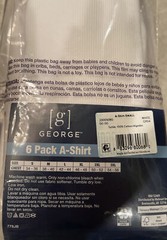 Lot Of 3 GEORGE 6-Pack A-Shirt S (34-36)White Tag-Free Comfort Odor Control New