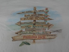 Panama Jack Shirt Mens Small White Graphic Beach Sign Relax Chill Out Surf Tee