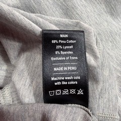 Public Rec Mens Long Sleeve Tee Large Pima Cotton Lyocell Heather Grey EUC