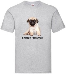 Pug Dog Family Forever Pet Novelty T Shirt Various Colours And Sizes