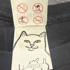 RIPNDIP Cat Pocket T-Shirt Middle Finger Graphic Black T-Shirt Men’s Size Large