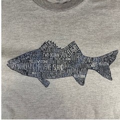 G.H. Bass & Co. Mens T Shirt Gray Fish Graphic Short Sleeve Crew Neck Tee 2X