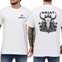 Ariat Shirt, Featuring A Bull Skull Design With Unique Cactus Floral Patterns