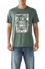 True Religion Men’s Metallic Foil Leaves Logo Graphic Tee T-Shirt | Size M