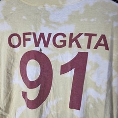 Odd Future OFWGKTA 91 Shirt Medium Yellow Tyler The Creator Acid Wash Tattered