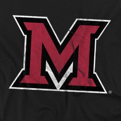 Miami University Adult T-Shirt Primary Miami University Ohio Logo, Black, S-5XL
