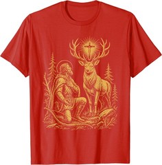 St. Hubert and the Stag Christian Hunter Vision Art T-Shirt