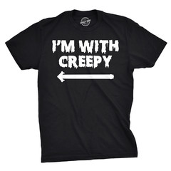 Mens I’m With Creepy T Shirt Funny Costume Ideas Halloween T Shirt for Dad