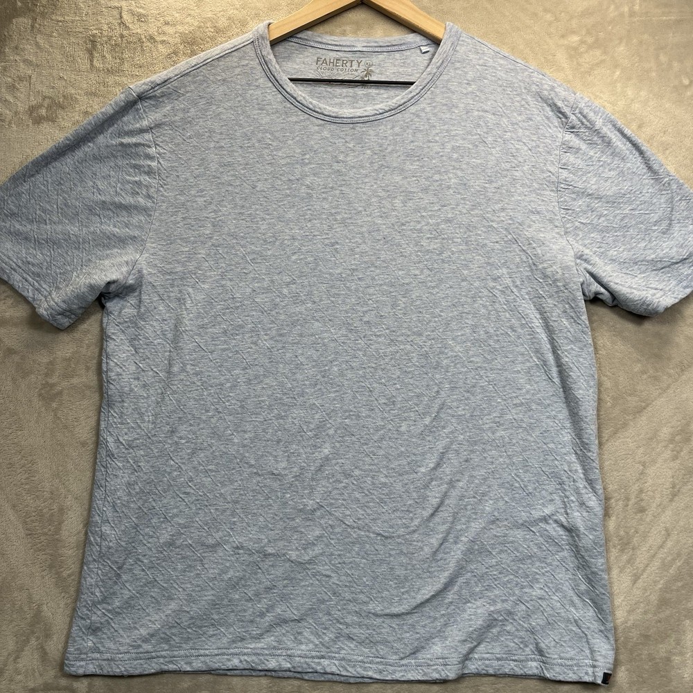 Faherty Shirt Mens XL Blue Cloud Cotton Pima Modal Heather Crewneck T-Shirt