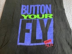 VTG Levi’s 501 Shirt Adult Medium Button Your Fly Tank Single Stitch Promo Mens