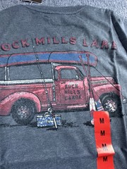 G.H. Bass & Co. Shirt Men Medium Asphalt Heather Rock Mills Lake Graphic Tee New