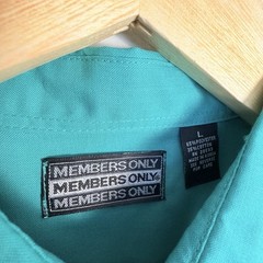 VTG Members Only L Shirt Teal Green Quarter Button Ribbed Hem Pockets NEW