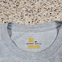 Carhartt Shirt Mens Medium Gray Graphic Tee Spell Out Work Wear Outdoors Adult *
