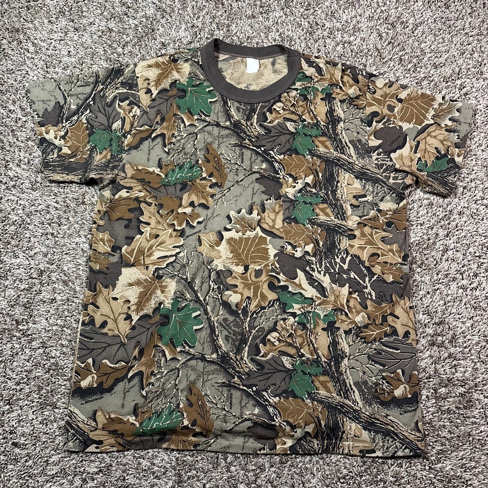 VINTAGE Camo Gear Collection Pocket Shirt Adult L Advantage Camouflage USA 90s