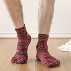 Toe Socks Mens Five Finger Striped Sock Running Athletic Cotton Ankle Sox 5 P…