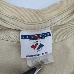 Jerzees Mens Wild Outdoors Deer Graphic T-Shirt Tan Large Heavyweight Blend