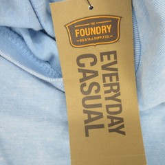 Foundry Mens Shirt Size LT Pullover True Nautical Blue Short Sleeve 100% Cotton