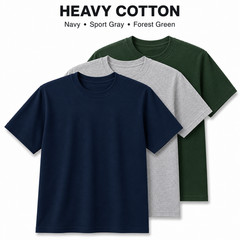 Gildan Heavy Cotton 5000 T-Shirt 3 & 5 Pack Men’s Blank Crew Neck Tee S-5XL