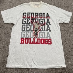 Vintage 90s Georgia Bulldogs College Basketball T-Shirt – Size L White NCAA