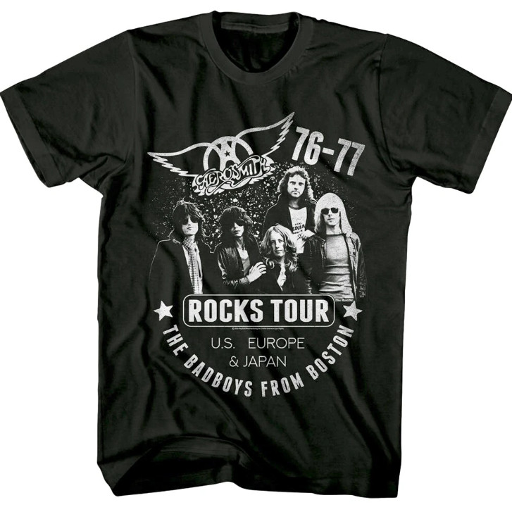Aerosmith Rocks World Tour 76-77 Men’s T Shirt