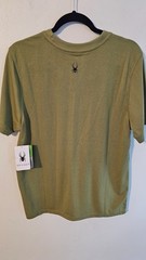 NWT Spyder T-Shirt features a dynamic graphic of a skier carving thru snow w/mul