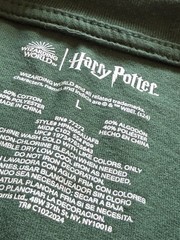 Harry Potter Hogwarts Graphic Print Green T-Shirt L Crew Neck Short Sleeve