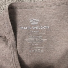 Mack Weldon Shirt Mens Large Brown Heather Henley Long Sleeve Pima Cotton Tee