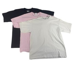 3X Pro Club Heavyweight T-Shirt Blk/Wht/Pink Men’s Crew Neck Short Sleeve Size L