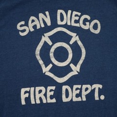 Collegiate Pacific Vintage SDFD Graphic T-Shirt Short Sleeve Navy Blue Size M