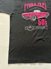 Vtg Fabulous 50’s Pink Corvette Spokane Albertsons Single Stitch Tee Sz XL USA.