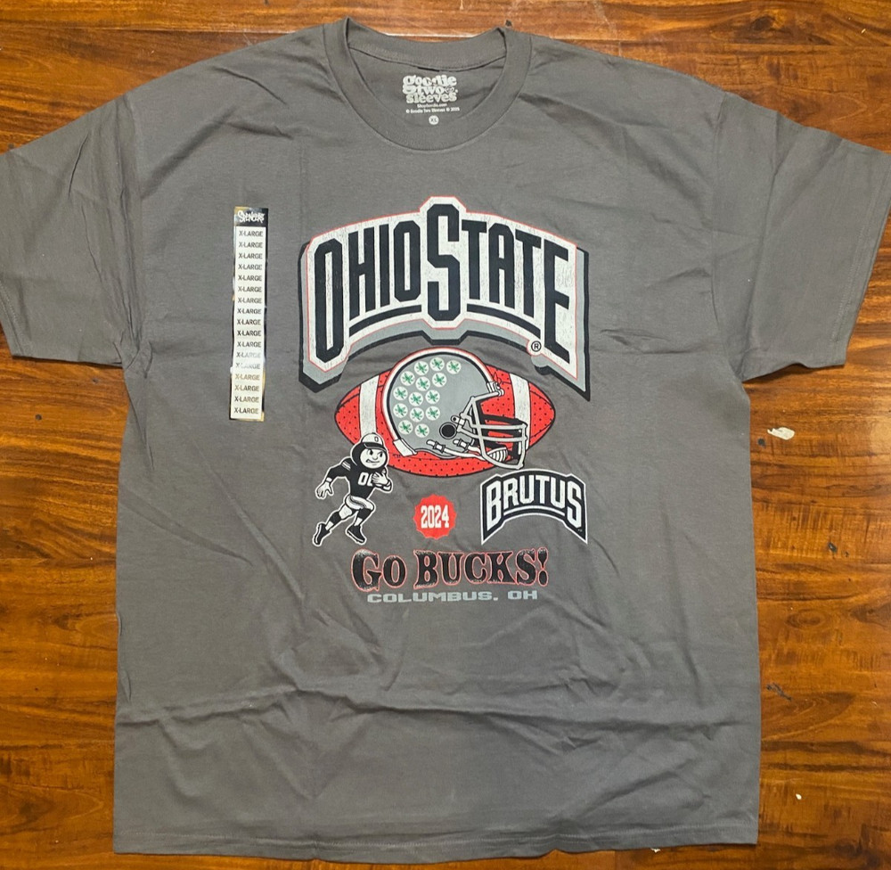 OHIO STATE BUCKEYES “Go Bucks 2024 Brutus” Grey Unisex Tee-NWT