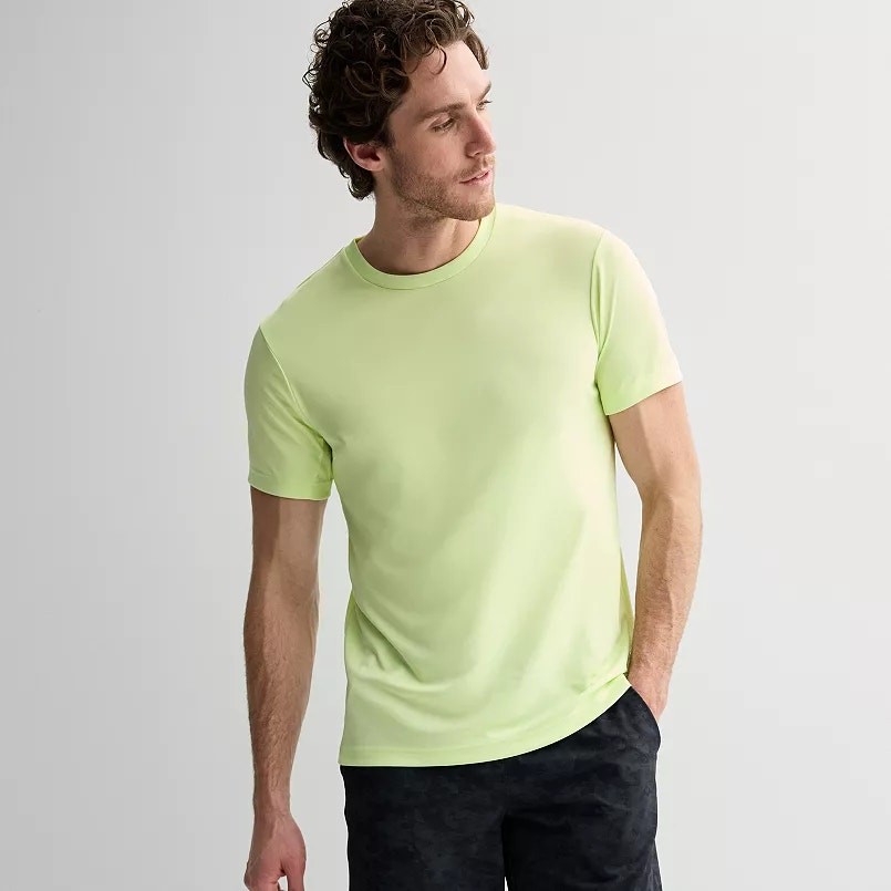 NWT Tek Gear Illusion Green Dry Tek Short Sleeve Crew Neck Tee Men’s Size Small