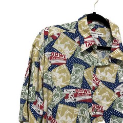 Bowl For Health Pierre Cardin Korea All Over Print Men’s Large Button Front VTG