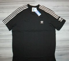 NEW MEN’S ADIDAS ORIGINALS TREFOIL TECH TEE SHIRT ~SIZE LARGE #ED6116 BLACK