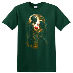 Skeleton Love Romantic Moonlight Halloween T Shirt Gothic Vampires Tee