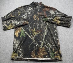 Duofold Camo Long Sleeve Mock Neck Mens Sz L Shirt Mossy Oak Hunting Outdoor