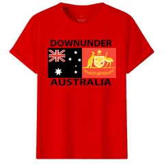 100% Cotton Adult T-Shirt Australia Downunder Flag Coat of Arms Tee Tops Shirt