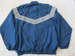 U S Air Force Jacket Blue with Stitched Letters and Silver Reflective Stripes L